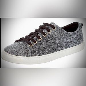Sandro Sneakers Glitter Metallic Silver Low Top Round Toe Sandro size 3 = US 7.5